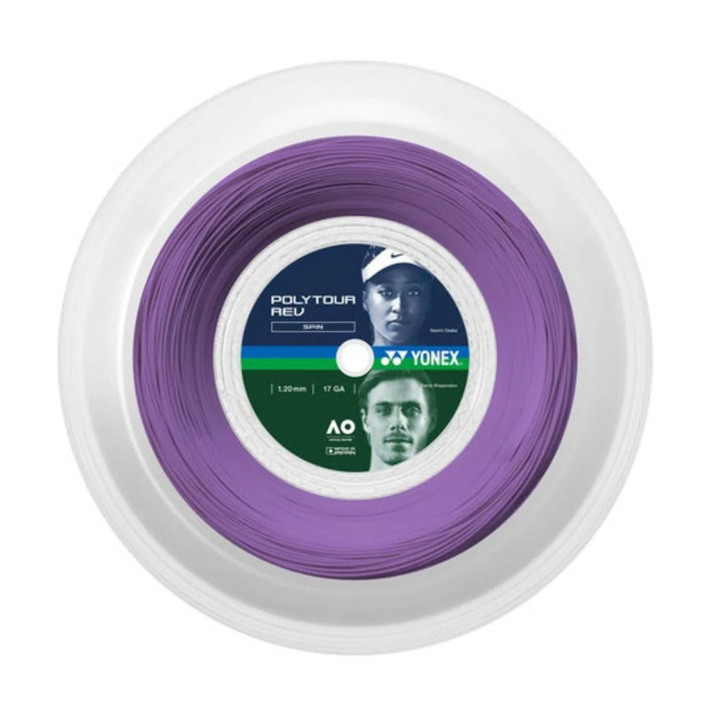Rollo de Cuerda Yonex Polytour Rev 1.25 mm Morado para Tenis