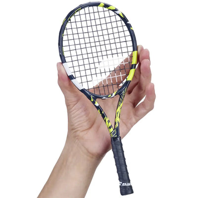 raqueta tenis babolat miniatura diseño amarillo negro para coleccionistas