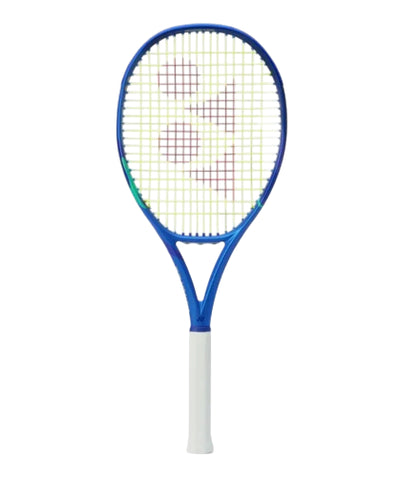 yonex ezone 100 sin encordar color azul con detalles técnicos
