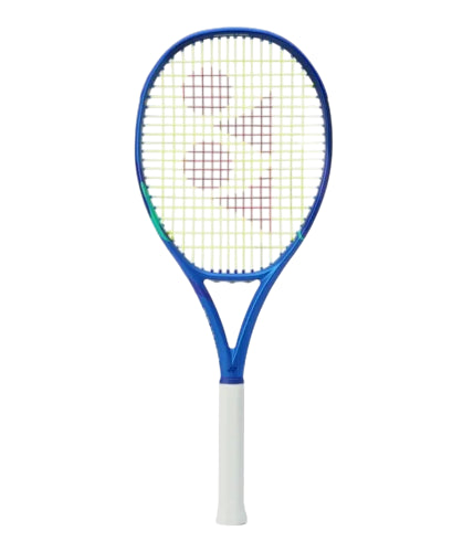 yonex ezone 100 sin encordar color azul con detalles técnicos
