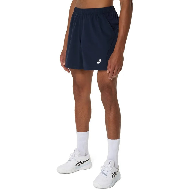 short asics azul marino hombre ligero y transpirable para tenis