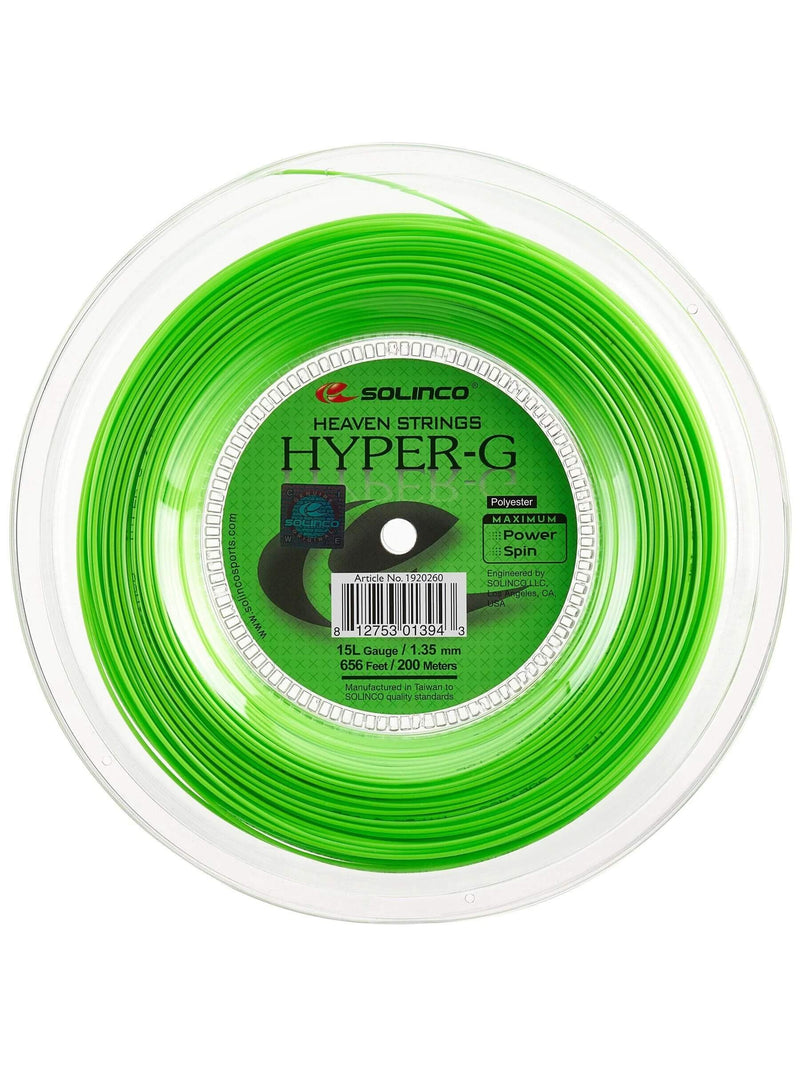 rollo solinco hyper-g 15l cordaje tenis verde máxima durabilidad