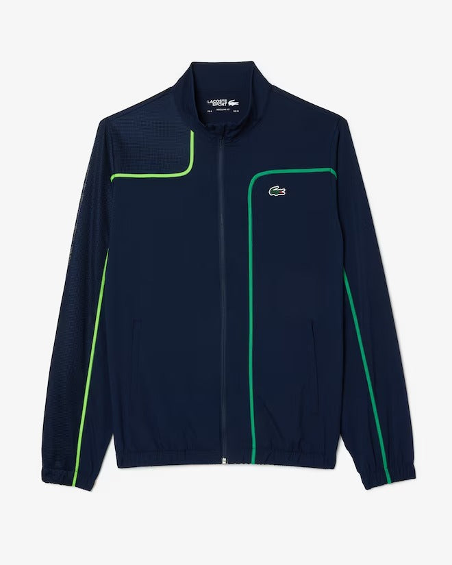 conjunto lacoste azul marino para entrenamientos con tejido técnico reciclado