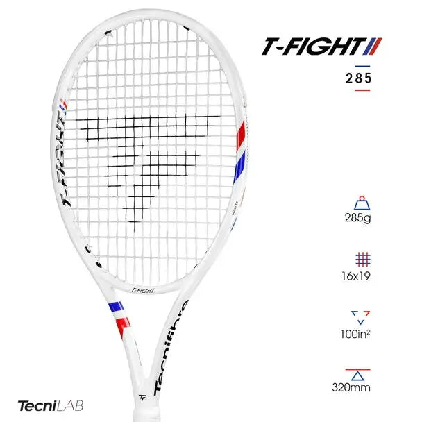 raqueta tecnifibre t-fight 285 control y spin en cada golpe