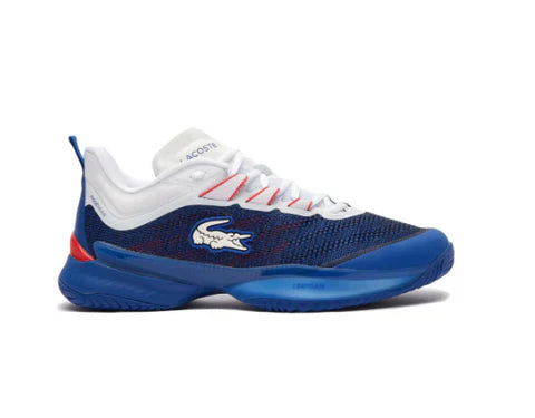 tenis lacoste ag-lt23 ultra azul blanco rojo para cancha de tenis