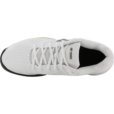 tenis yonex para mujer modelo eclipsion 5 blanco con detalles en negro