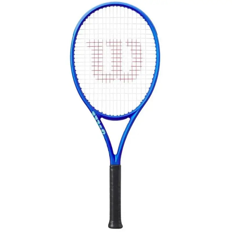 raqueta wilson ultra 100 v5 azul con patrón de encordado 16x19 y marco flexible