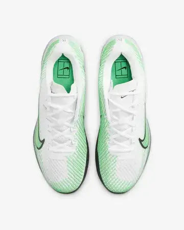 tenis nike vapor 11 court blanco verde con cuello de malla cómodo