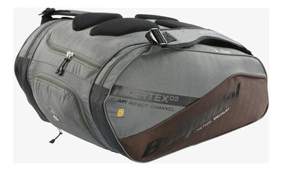 bullpadel vertex 03 paletero gris con compartimentos térmicos reforzados
