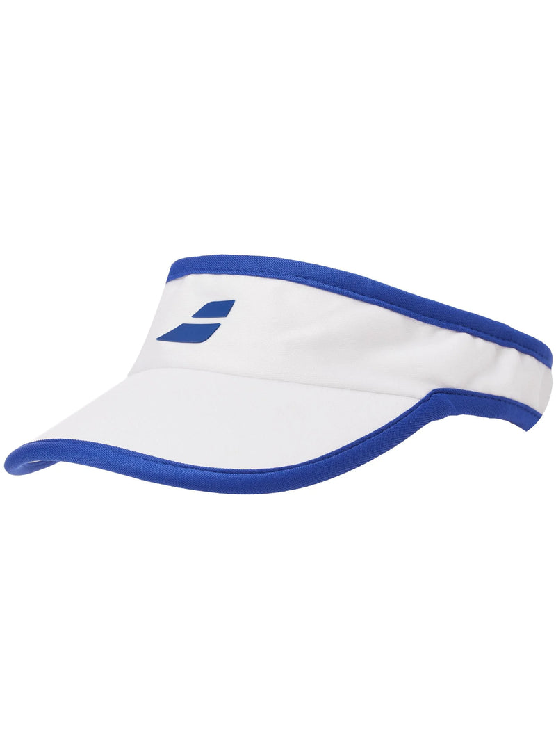 visera blanca babolat junior con logo azul ideal para deportes de raqueta