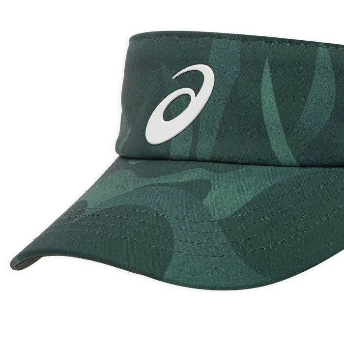 visera asics verde con paneles ventilados para jugar tenis