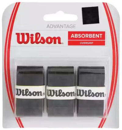 pack de overgrips wilson negros advantage x3 para uso profesional