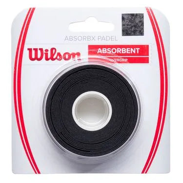 overgrip wilson absorbent negro para pádel con textura antideslizante y absorción de sudor