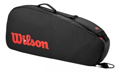 raquetero wilson negro con capacidad para tres raquetas tenis