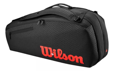 raquetero wilson negro para 6 raquetas de tenis diseño resistente