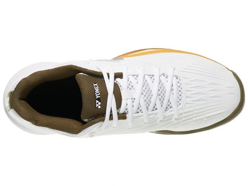 zapatillas yonex power cushion eclipsion 5 blancas marrones comodidad premium