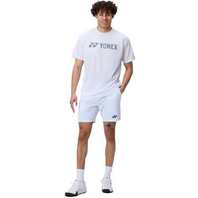camiseta yonex blanca logo gris para hombre corte regular