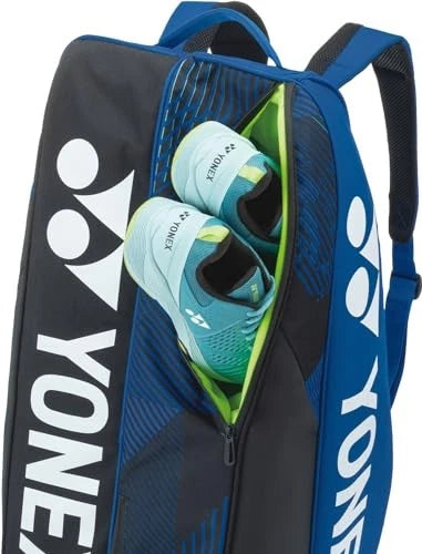 bolsa yonex azul x6 con espacio separado para calzado deportivo