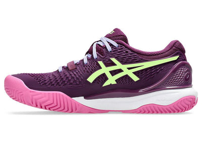 TENIS ASICS GEL RESOLUTION 9 PADEL WOMEN DEEP MAUVE/LIME GREEN