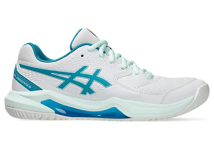 GEL-DEDICATE 8 WOMEN WHITE/TEAL BLUE