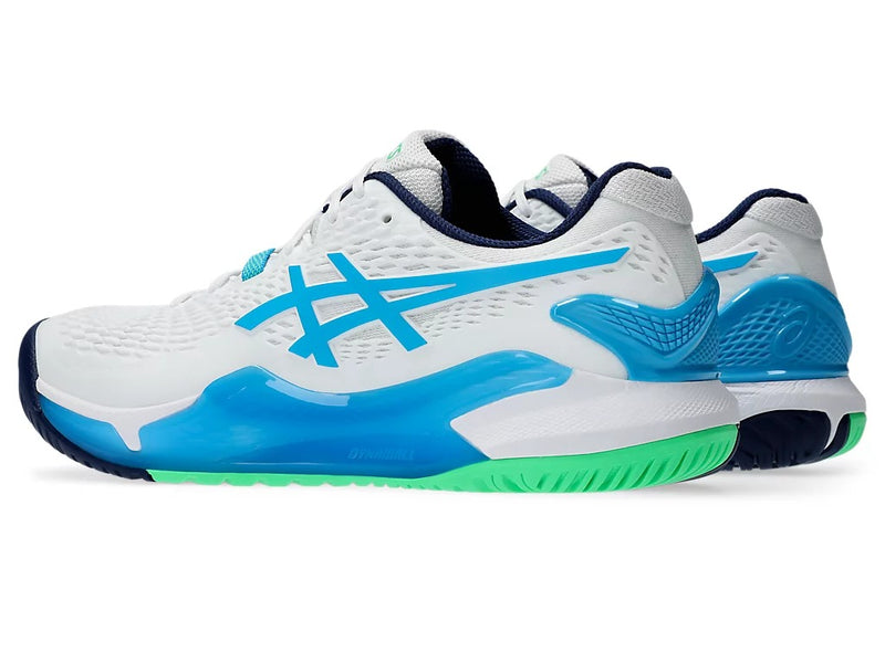 TENIS ASICS GEL-RESOLUTION 9 WHITE/DIGITAL AQUA