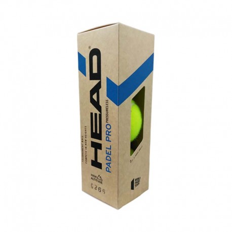 PELOTA HEAD PADEL PRO PRESSURLESS