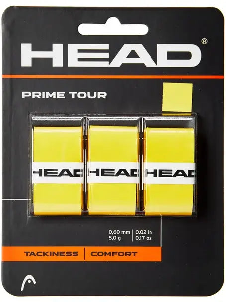 Overgrips Head Prime Tour Amarillo 3 Piezas para Tenis