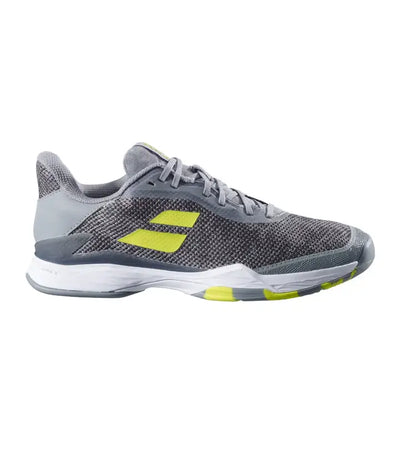 enis babolat jet tere all court gris con detalles amarillos para jugar tenis