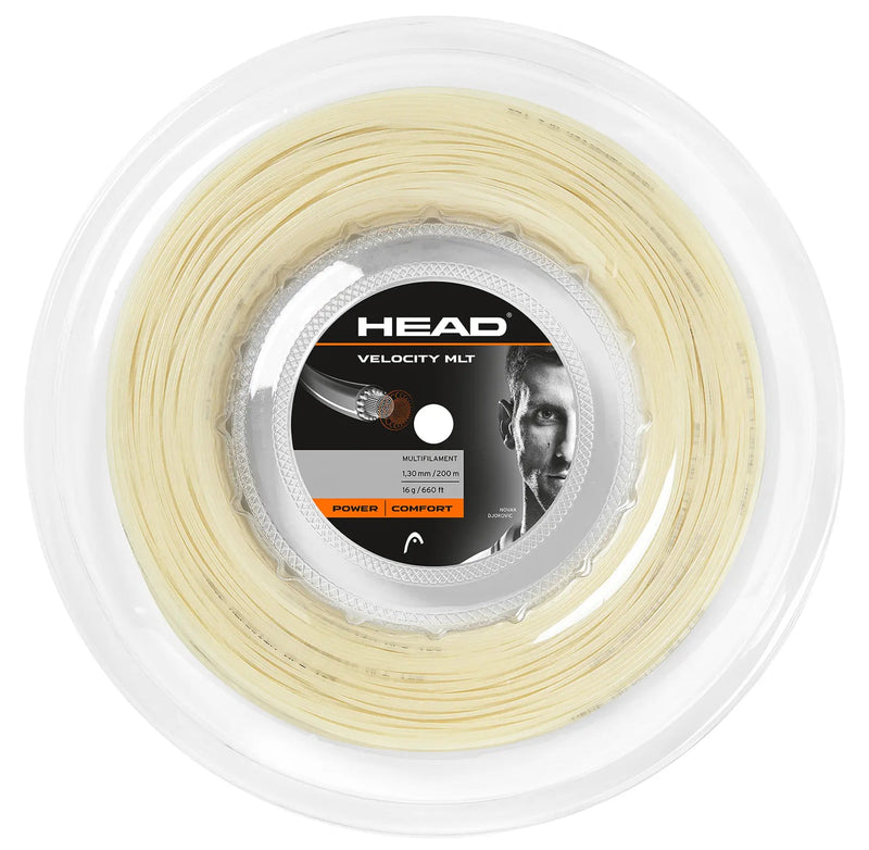 Rollo de Cuerda Head Velocity MLT 1.30 mm Natural 200m para Tenis