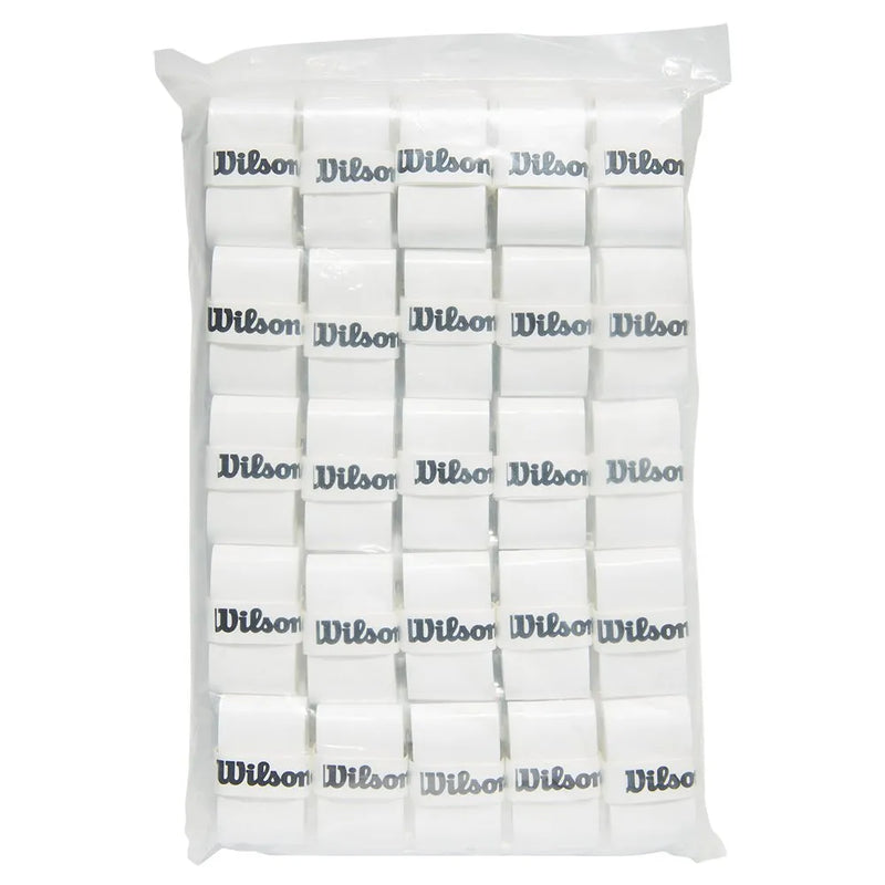 paquete de 50 overgrips wilson pro blanco para raquetas tenis