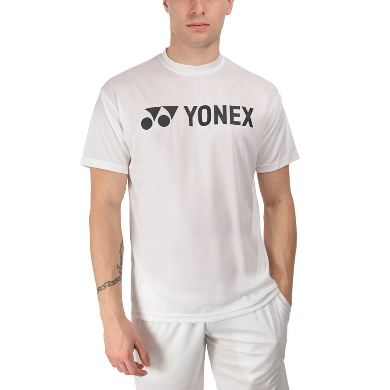 Playera Yonex Clásica Blanco Logo Negro para Tenis y pádel