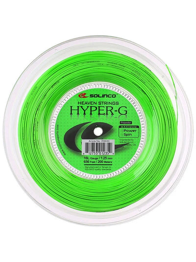 rollo solinco hyper-g 16l cordaje tenis verde control y efectos